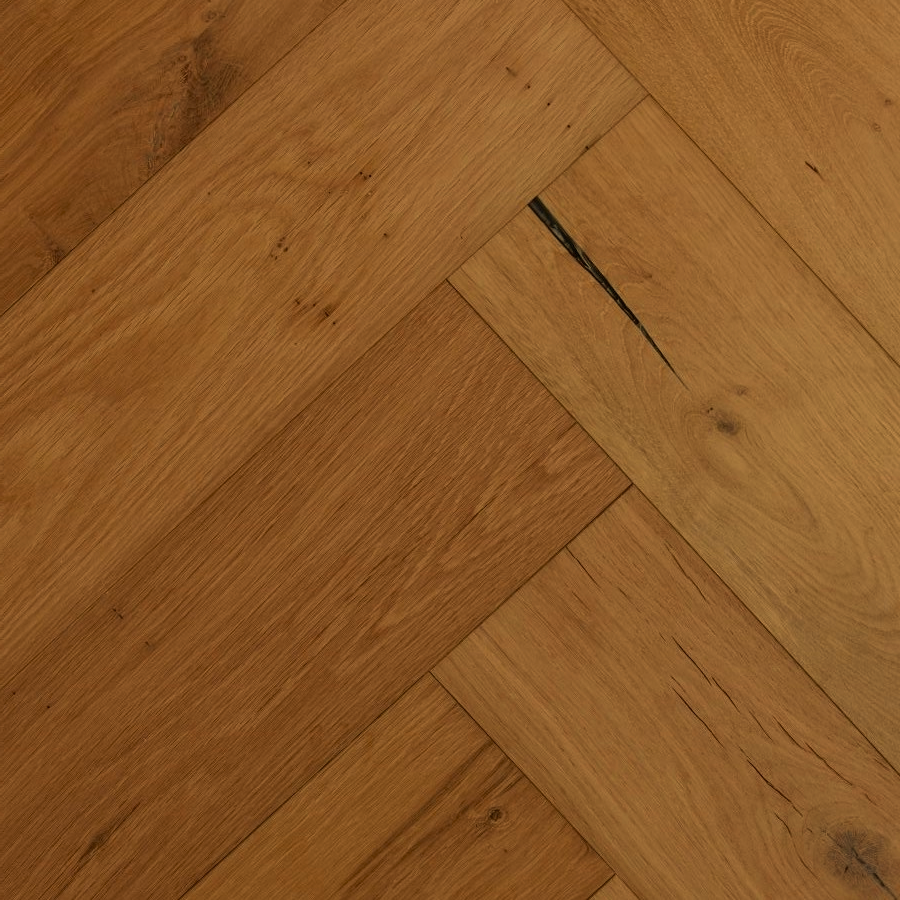 Eiken Midden Bruin Visgraat Lamelparket