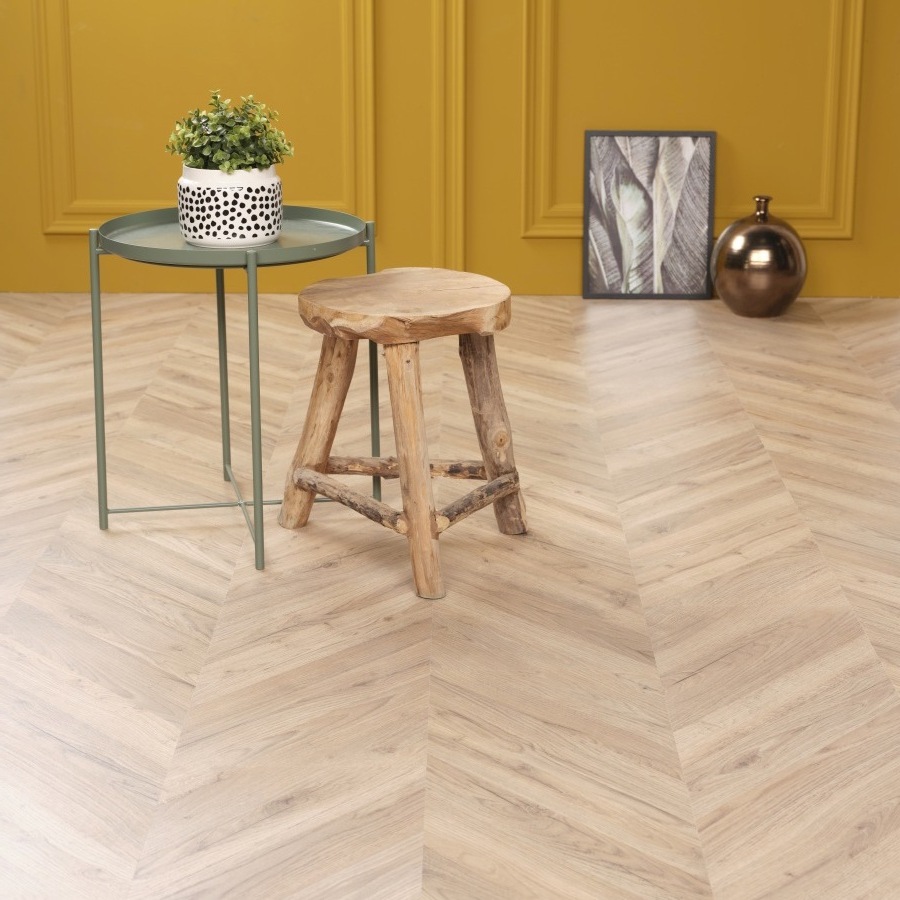 Naturel eiken vinyl laminaatvisgraatvloer