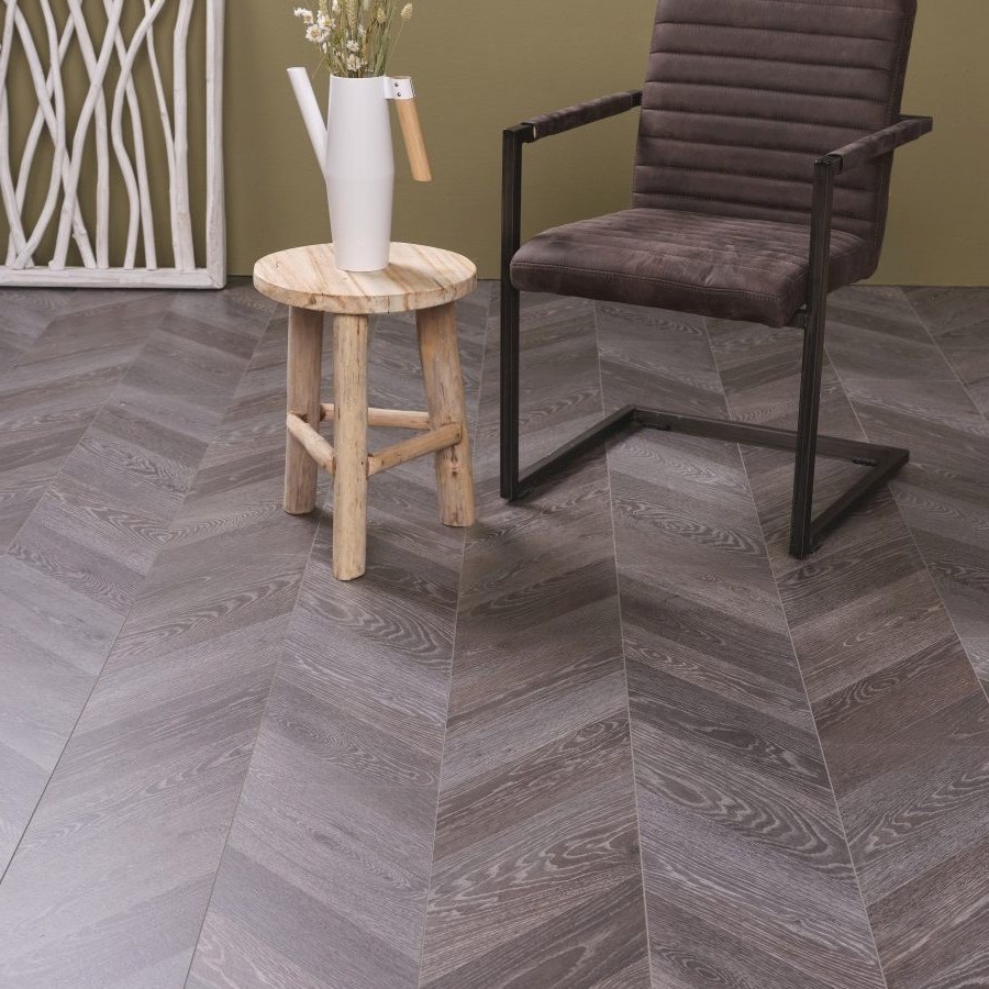 Donkergrijze Hongaarse punt vloer Donkergrijze Hongaarse punt vloer