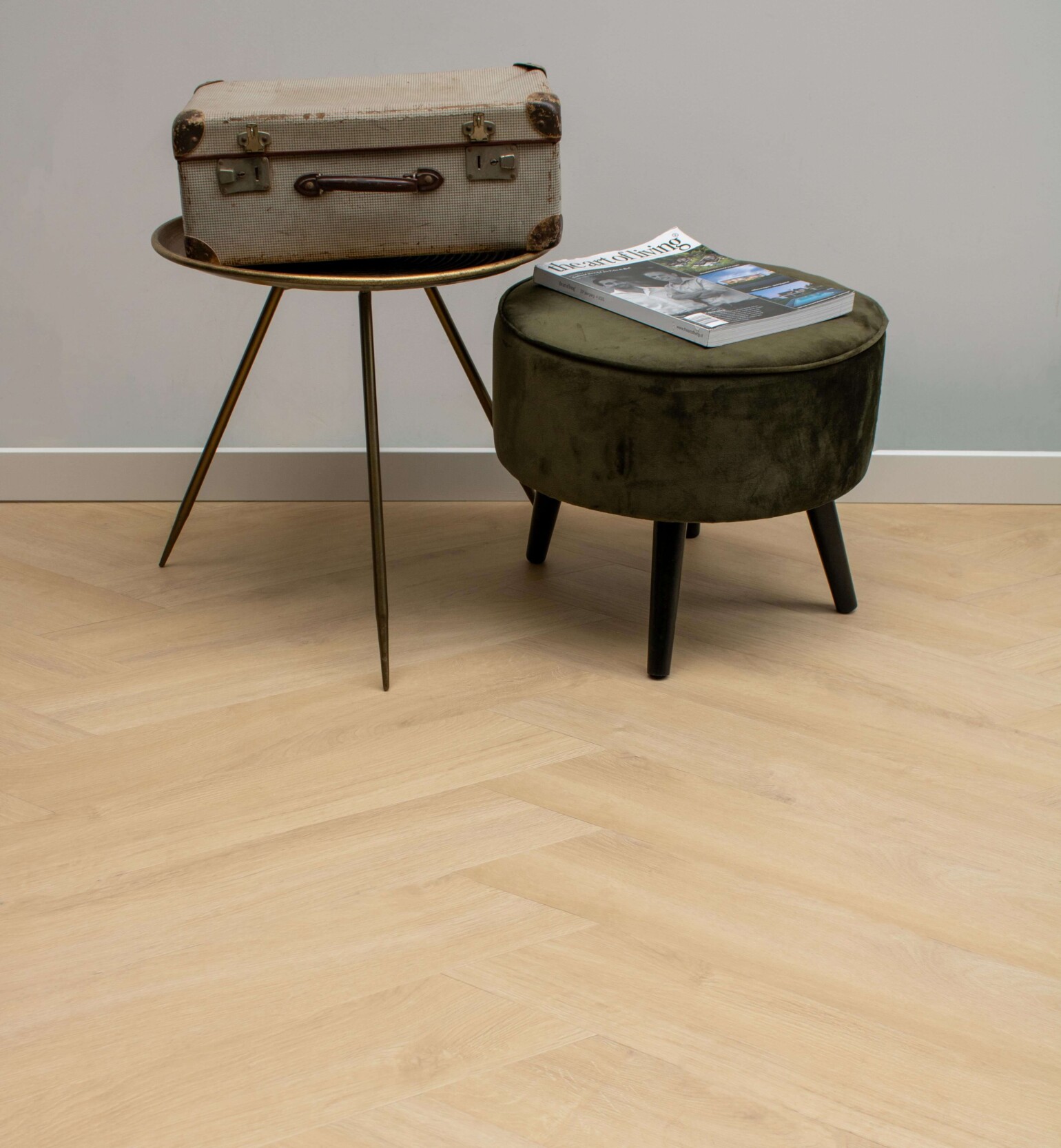Weense punt taupe eiken vinyl laminaatvloer Weense punt taupe eiken vinyl laminaatvloer
